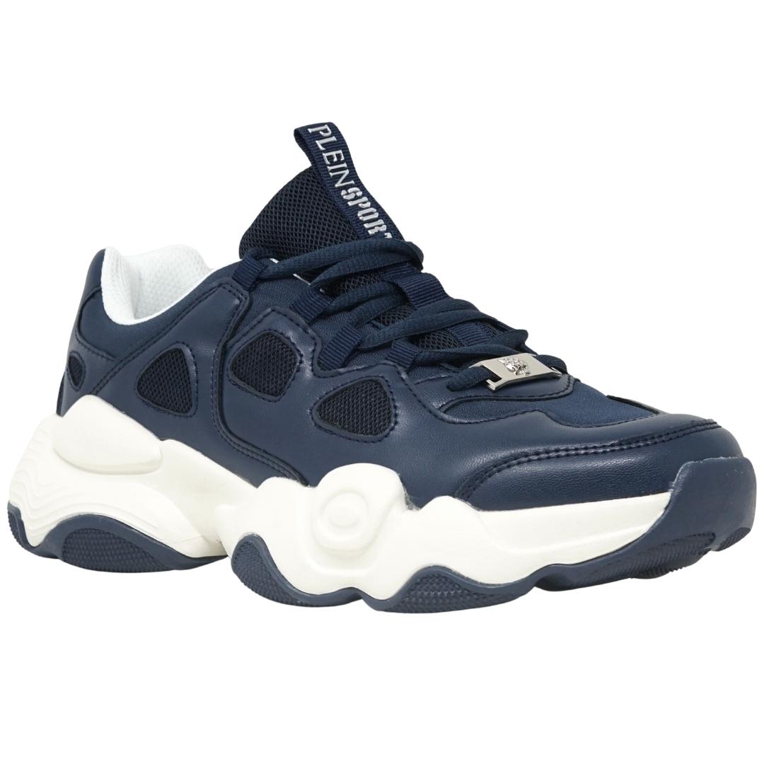 Plein Sport Brand Logo Tag Navy Blue Sneakers