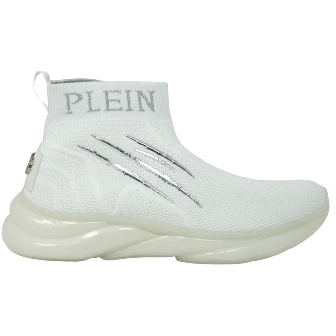 Plein Sport Hi-Top Sock White Sneakers