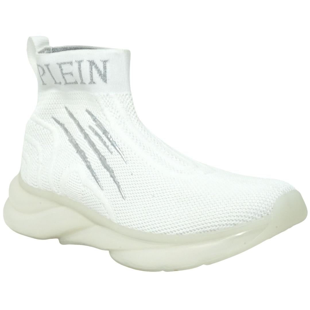 Plein Sport Hi-Top Sock White Sneakers