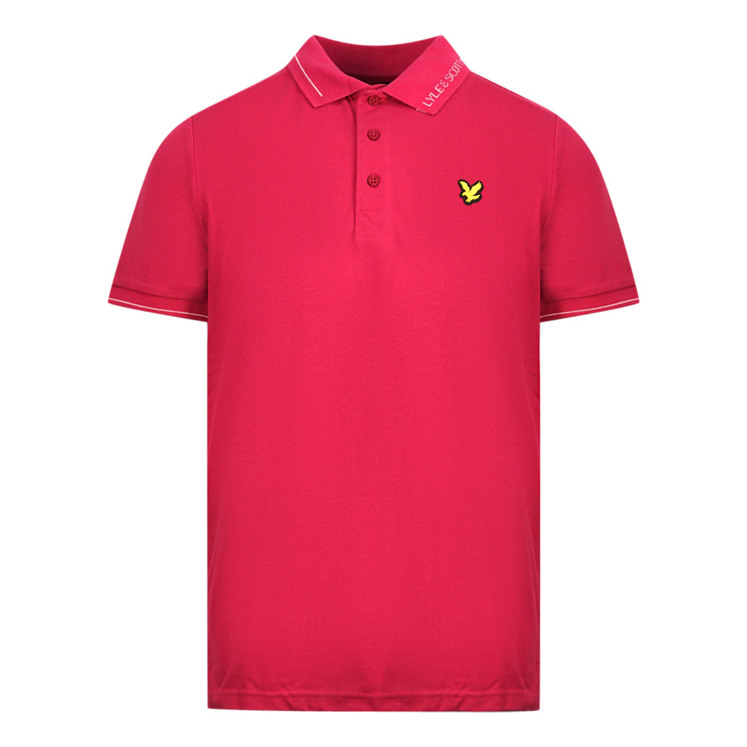 Lyle & Scott Cranberry Branded Collar Polo Shirt