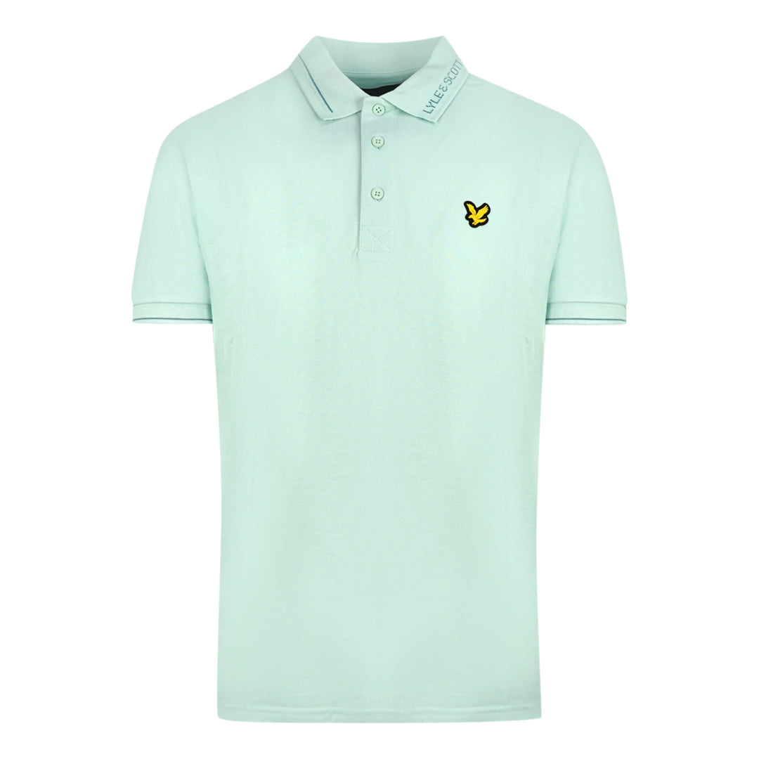 Lyle & Scott Acid Blue Branded Collar Polo Shirt