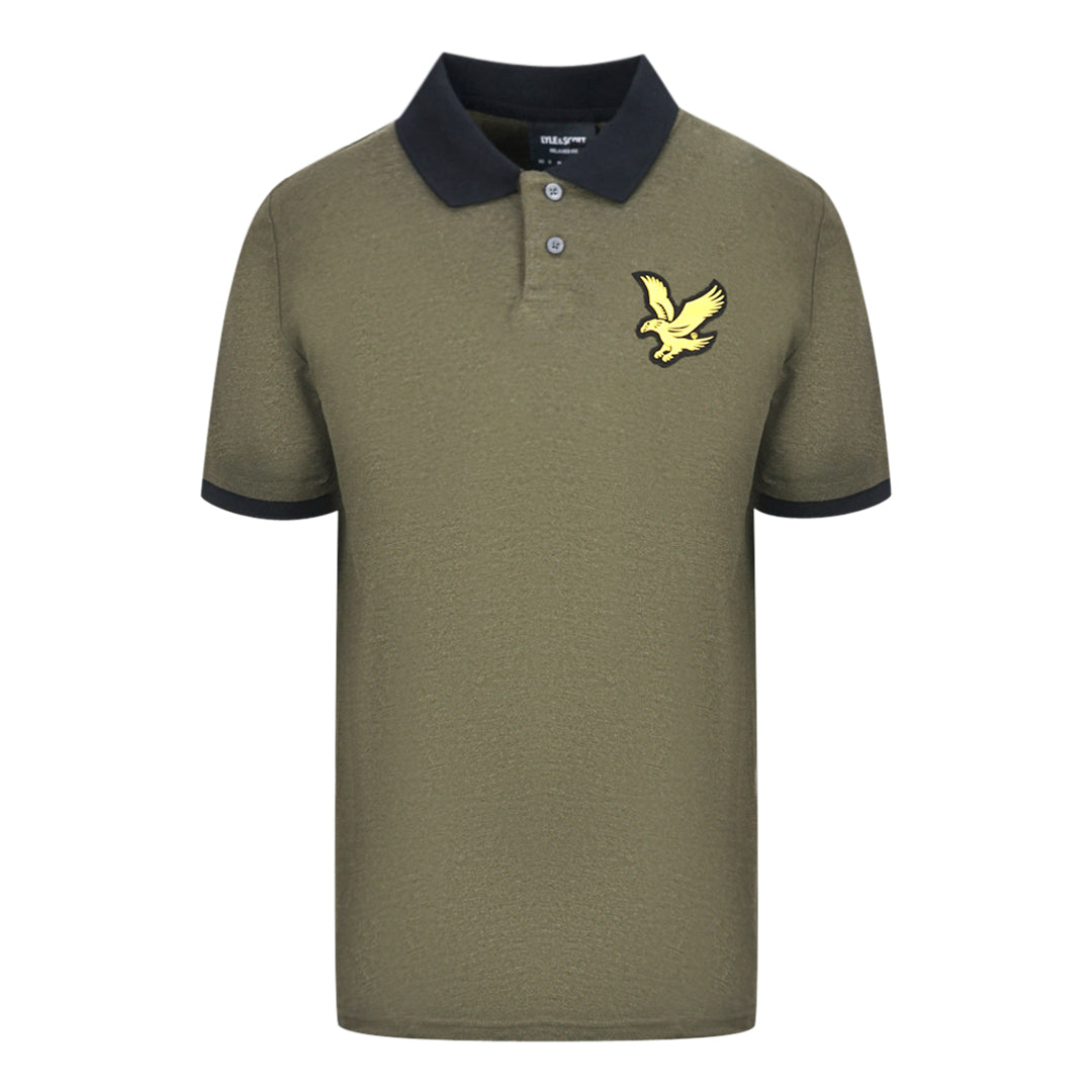 Lyle & Scott Olive Green Block Marl Polo Shirt
