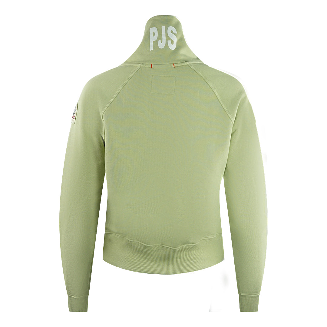 Parajumpers Stand Tisane Green Half-Zip Crop Sweatshirt