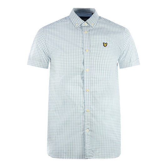 Lyle & Scott Blue Short Sleeved Casual Gringham Shirt