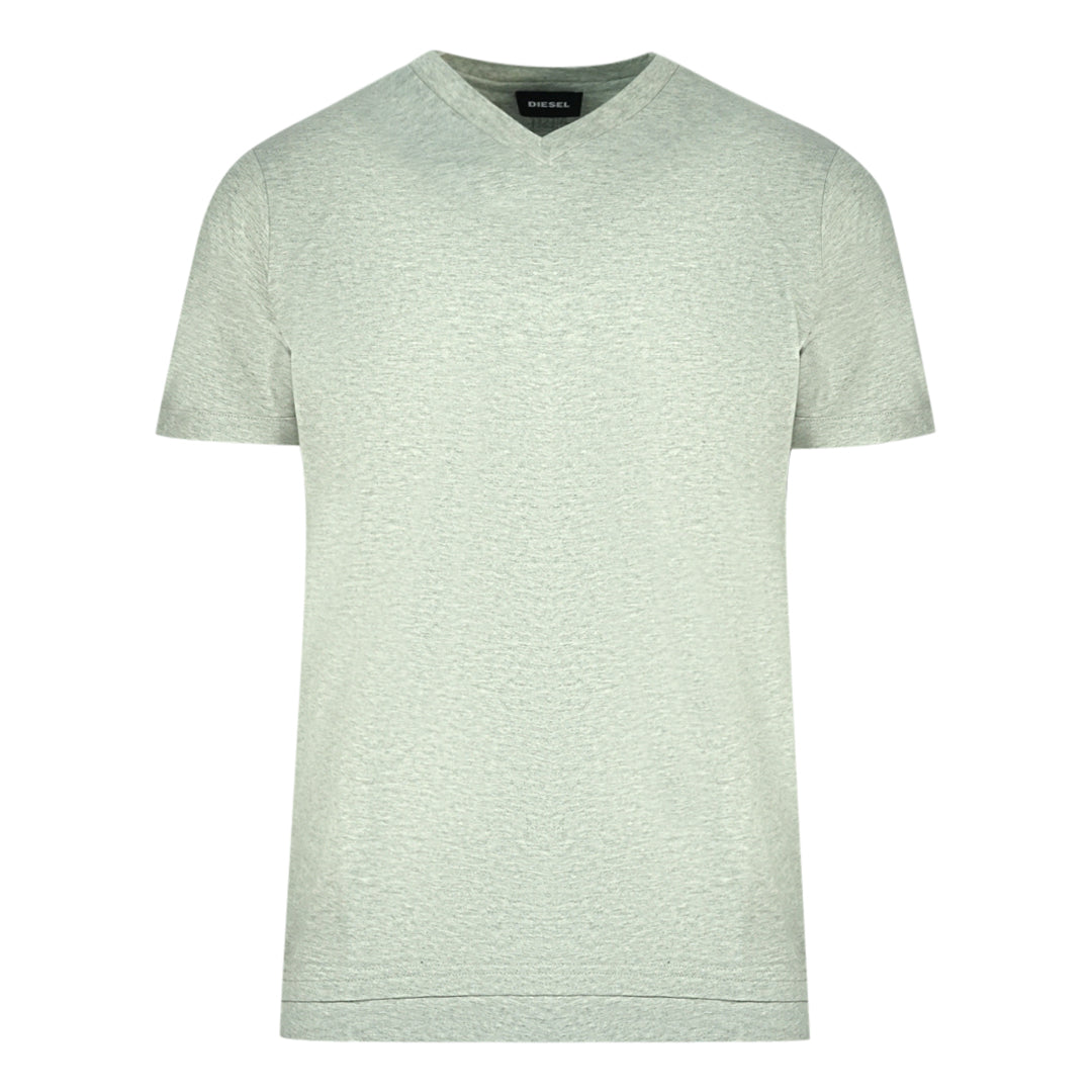Diesel T-Cherubik-New Grey V-Neck T-Shirt