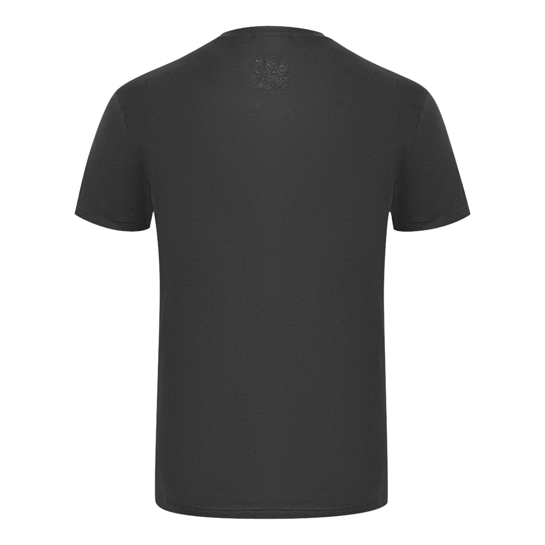 Aquascutum Shoulder Brand Logo Black T Shirt