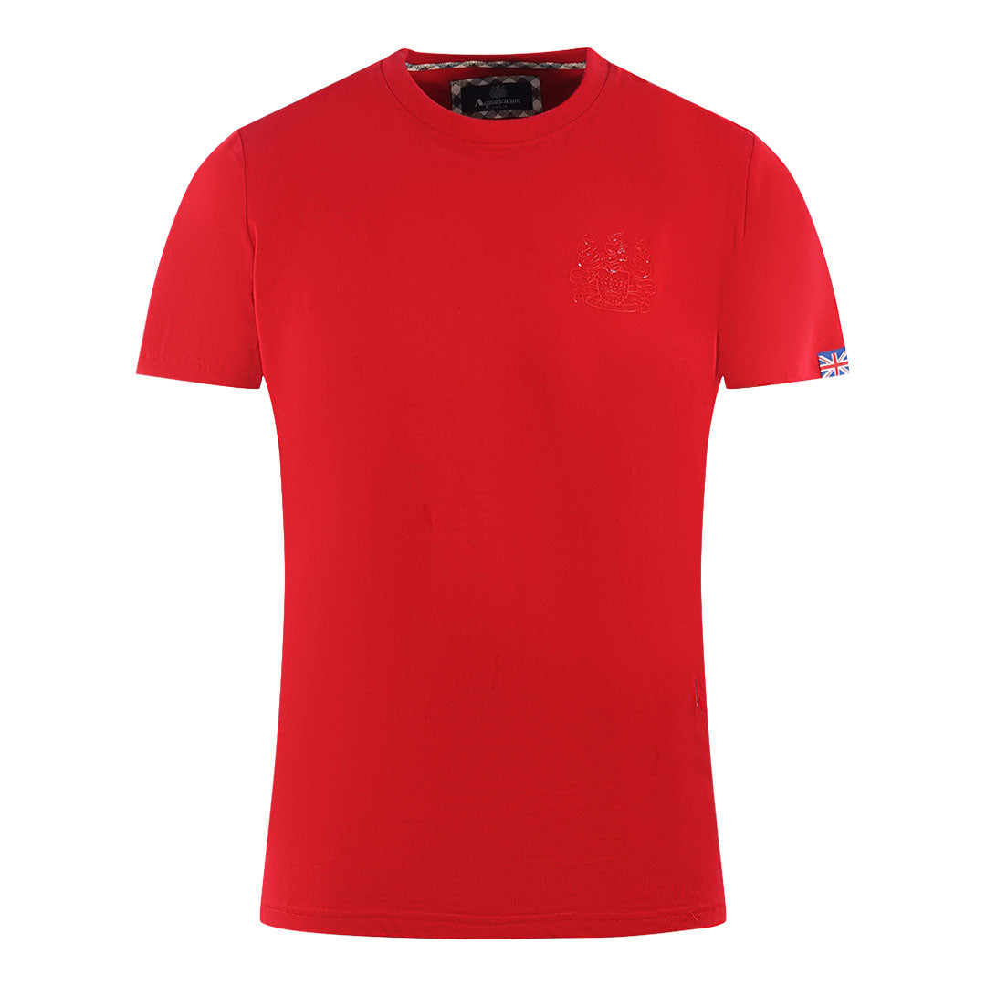 Aquascutum London Tonal Aldis Logo Red T-Shirt