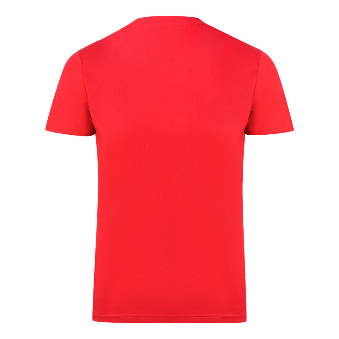Aquascutum Brand Embossed Logo Red T Shirt