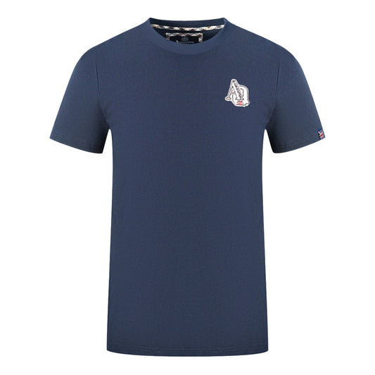Aquascutum 1851 Aq Logo Navy Blue T Shirt