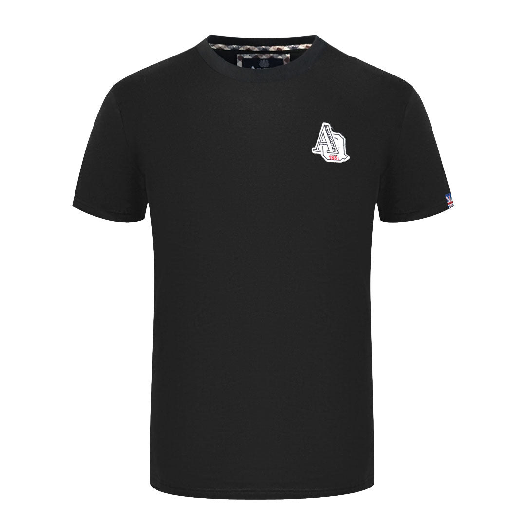 Aquascutum "1851 AQ" Logo Black T-Shirt