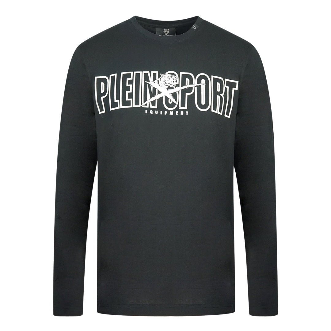 Plein Sport Bold Branded Logo Black Long Sleeved T-Shirt XXL
