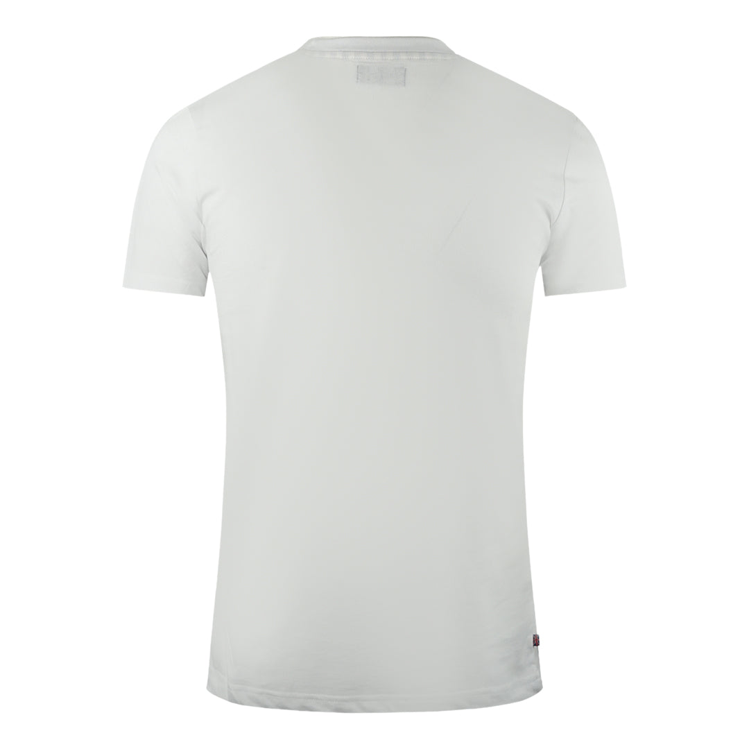 Aquascutum Large Bold London Aldis Brand Logo White T-Shirt
