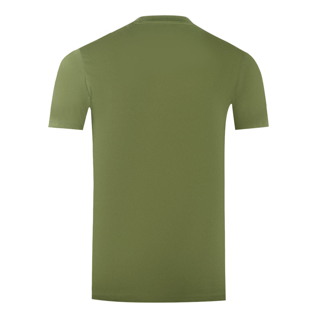 Aquascutum Large Bold London Aldis Brand Logo Army Green T-Shirt