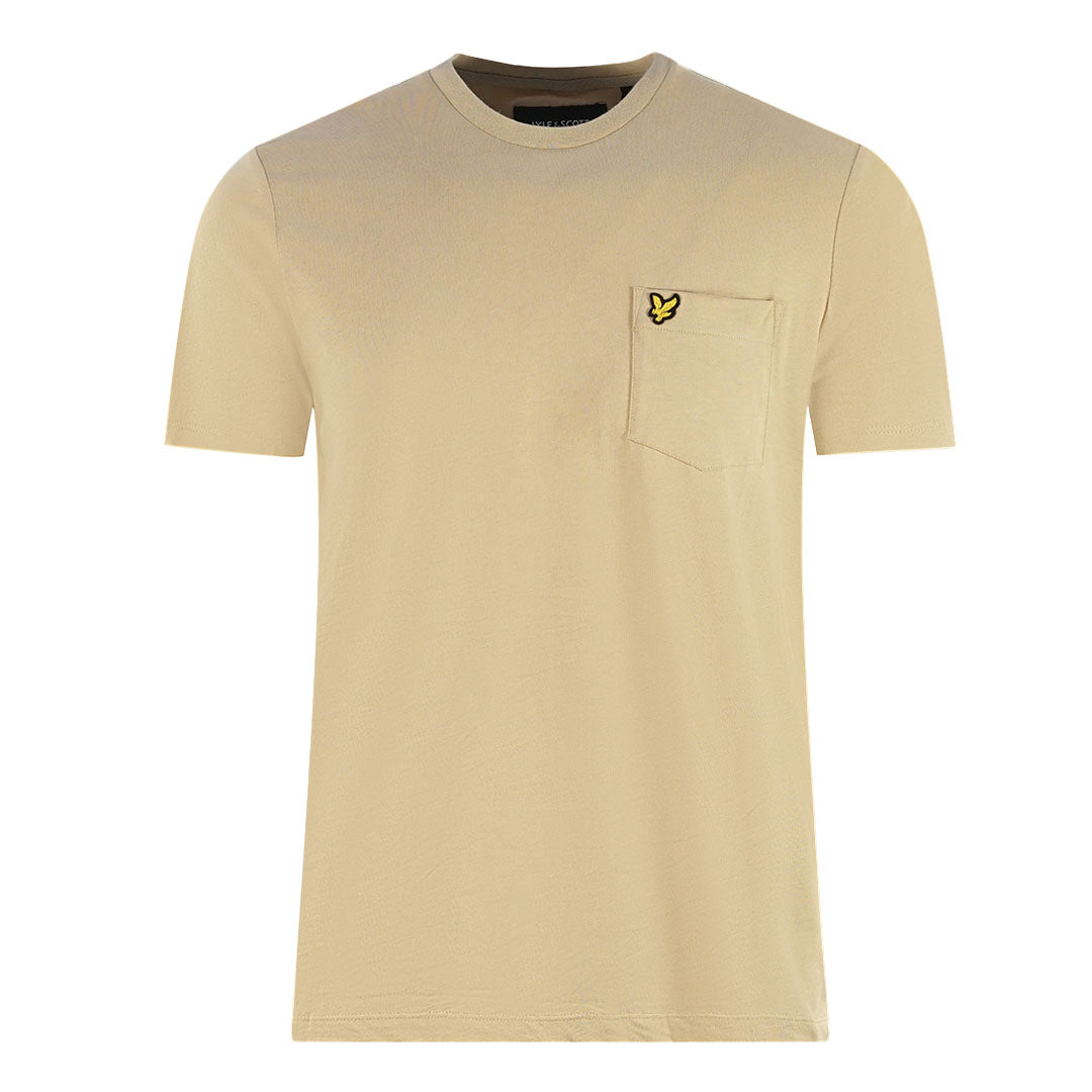 Lyle & Scott Chest Pocket Brand Logo Beige T-Shirt