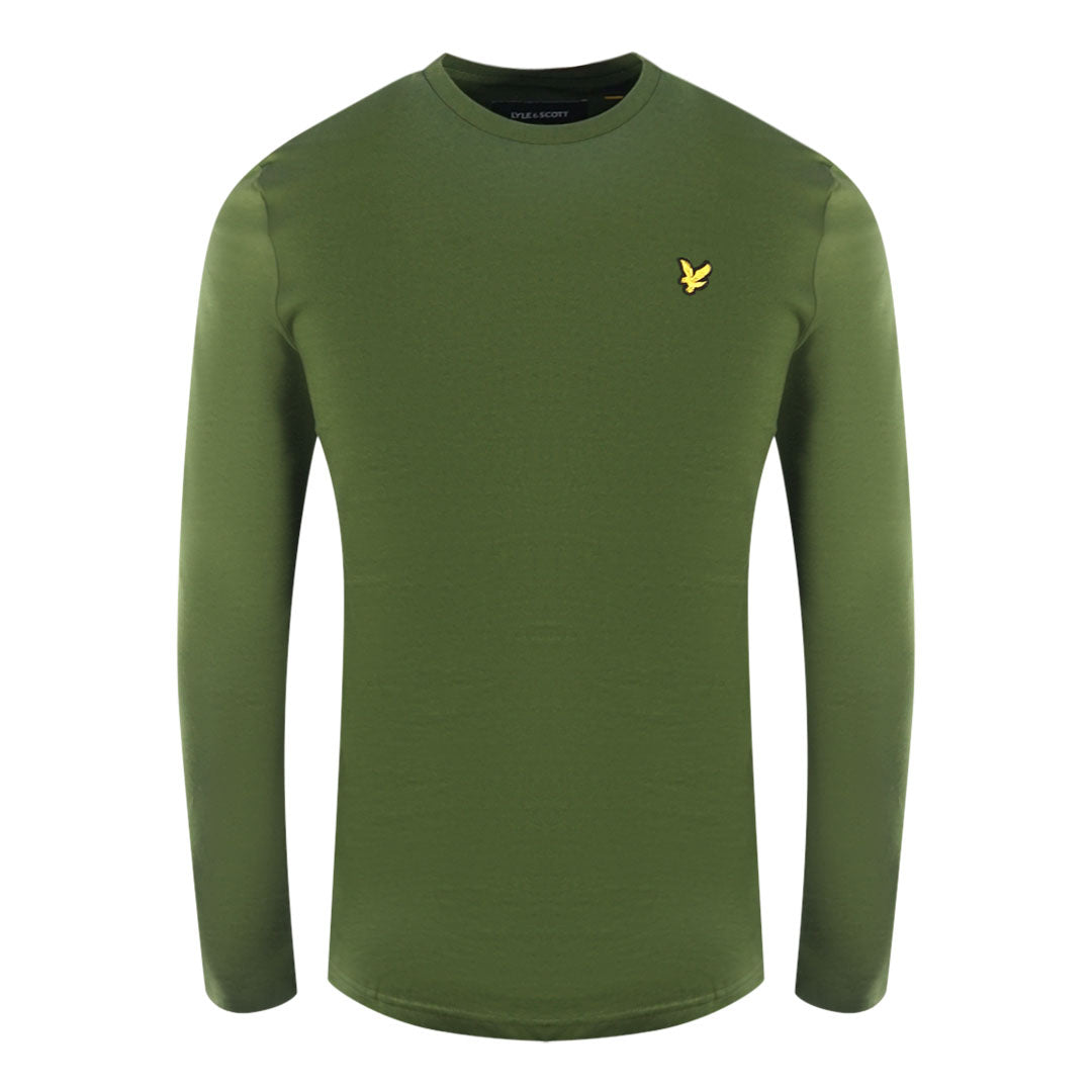 Lyle & Scott Brand Logo Long Sleeve Woodland Green T-Shirt