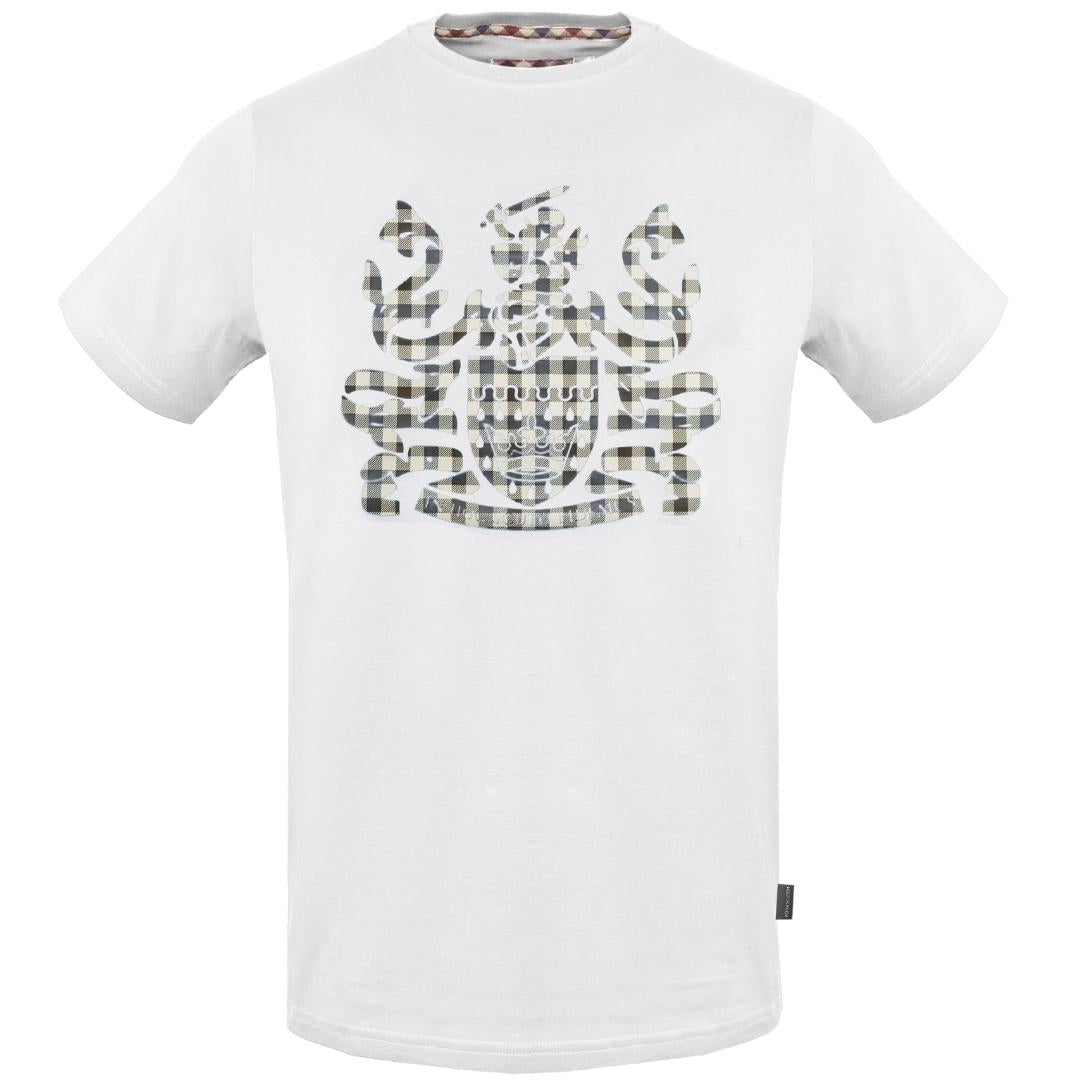 Aquascutum Check Aldis Crest White T Shirt