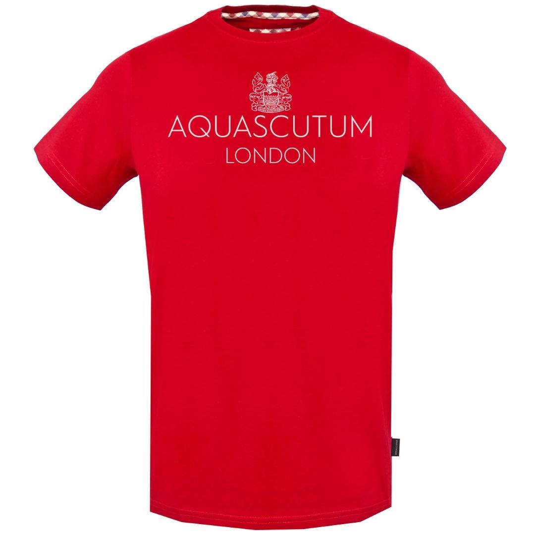Aquascutum Bold London Logo Red T-Shirt