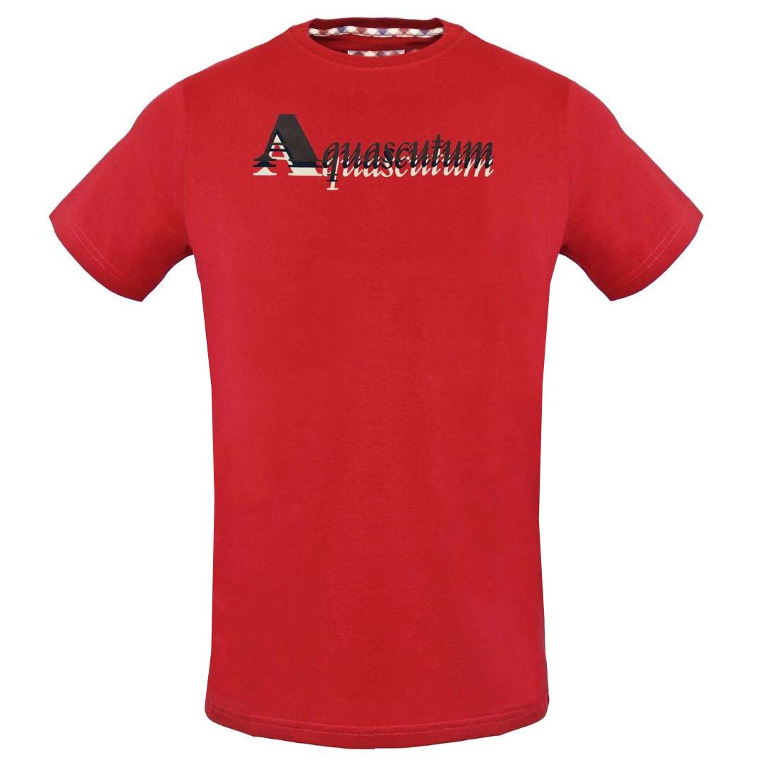 Aquascutum Layered Logo Red T-Shirt - Nova Clothing