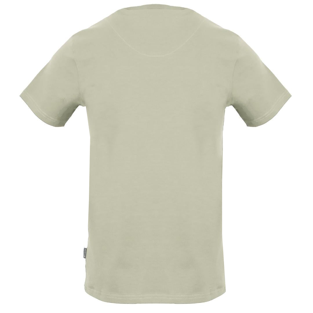 Aquascutum Stitched Aldis Logo Beige T Shirt