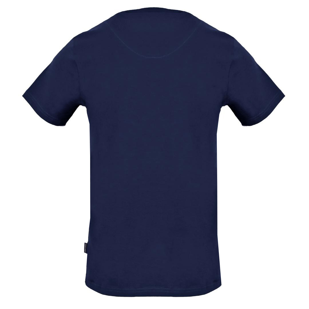 Aquascutum Stitched Aldis Logo Navy Blue T-Shirt - Nova Clothing
