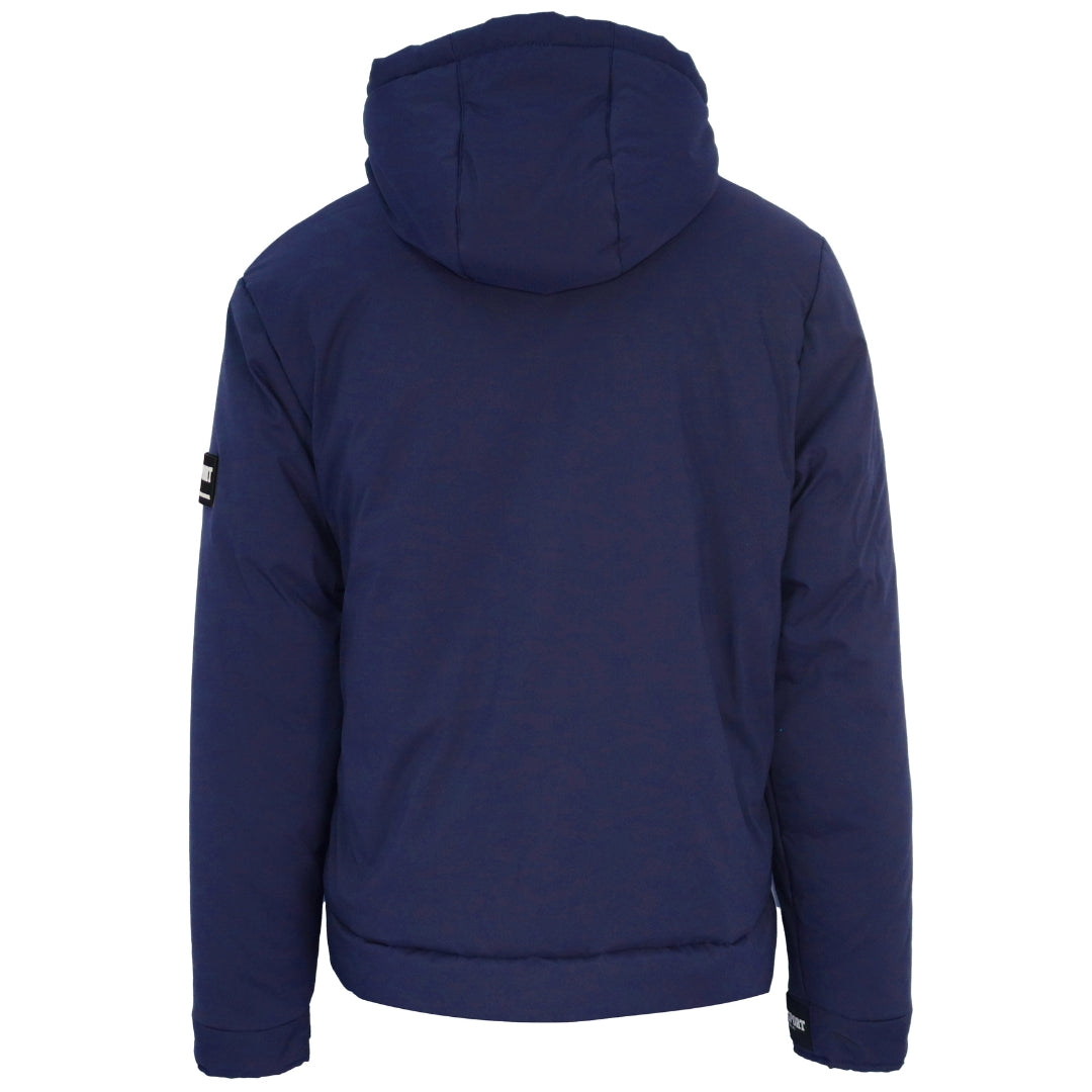 Plein Sport Padded Large Branded Logo Navy Blue Jacket - Nova Clothing