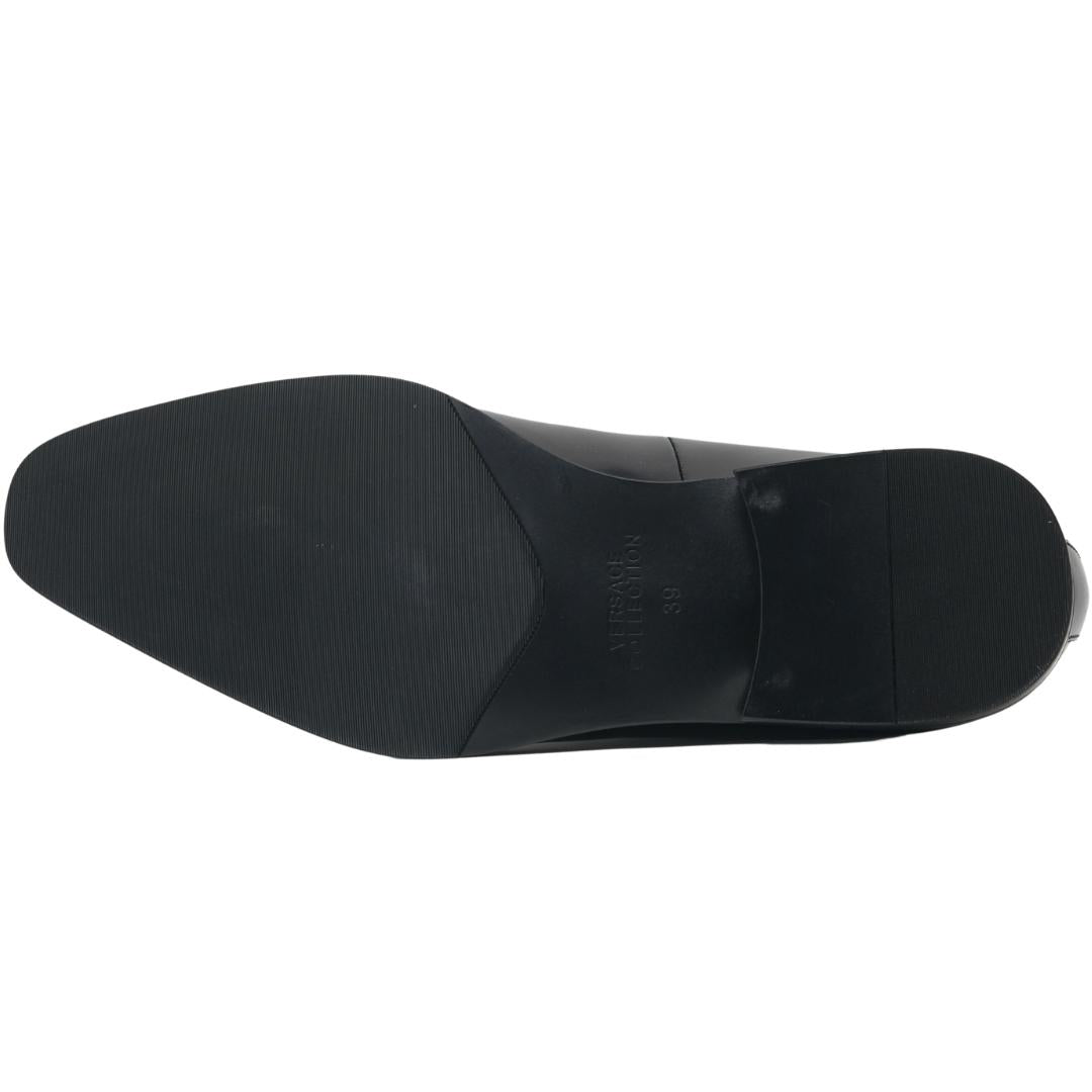 Versace Collection Oxford Leather Black Shoes