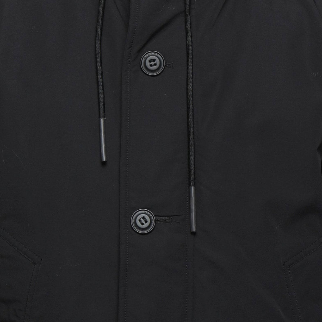 Diesel W-Jame-21 Faux Fur Trimmed Black Bomber Jacket