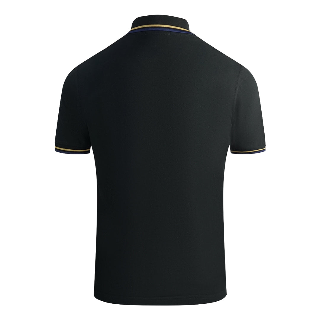 Fred Perry Yellow And Blue Tipped Black Polo Shirt