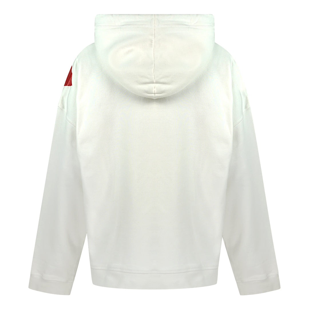 Dsquared2 Large Maple Leaf Logo Oversize White Hoodie