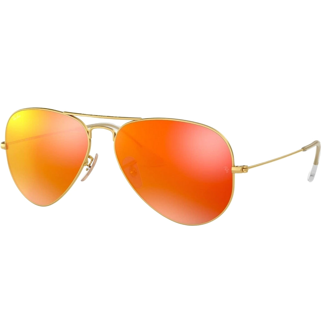 Ray-Ban Aviator Orange Flash Lens Gold Sunglasses