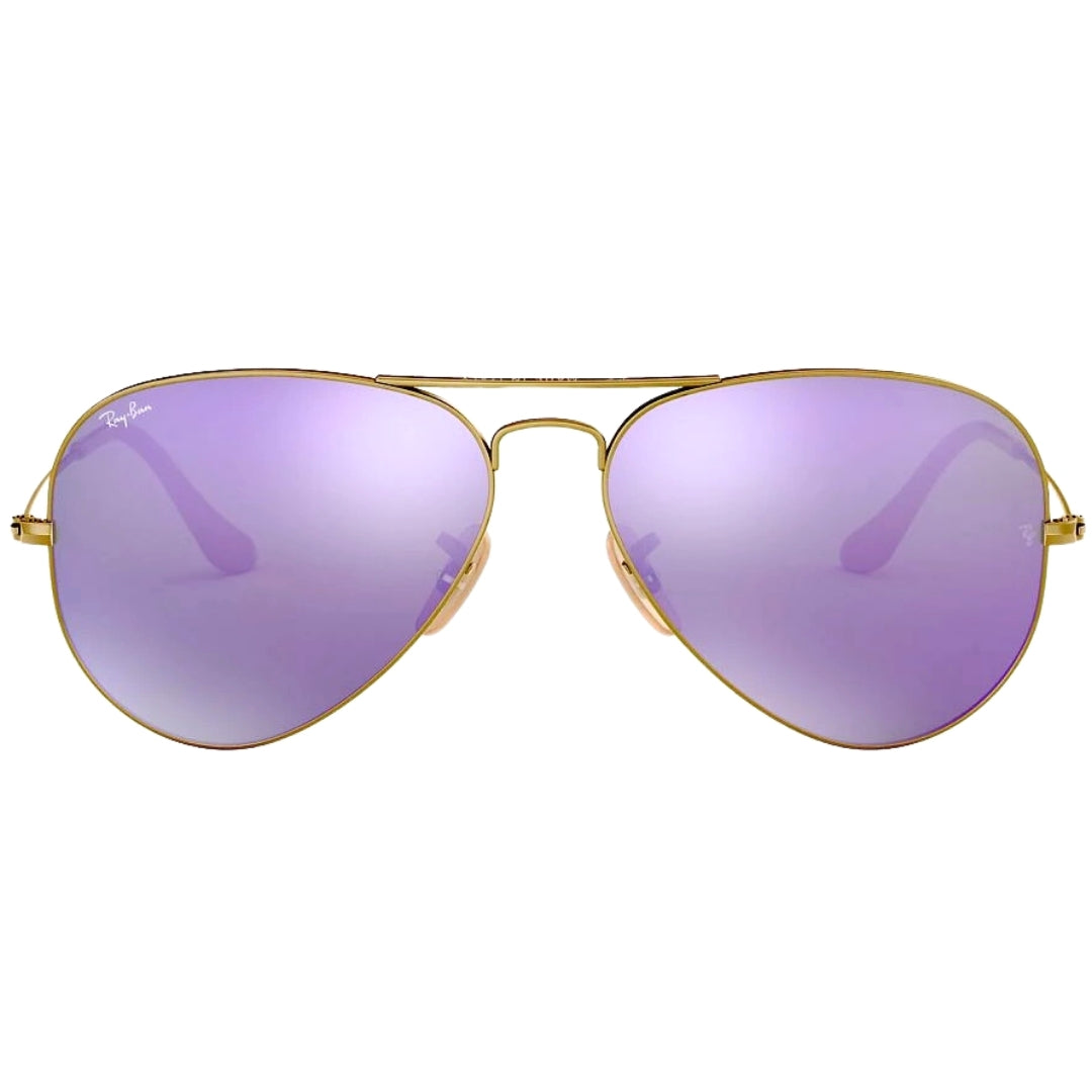 Ray-Ban Aviator Cyclamen Flash Lens Gold Sunglasses