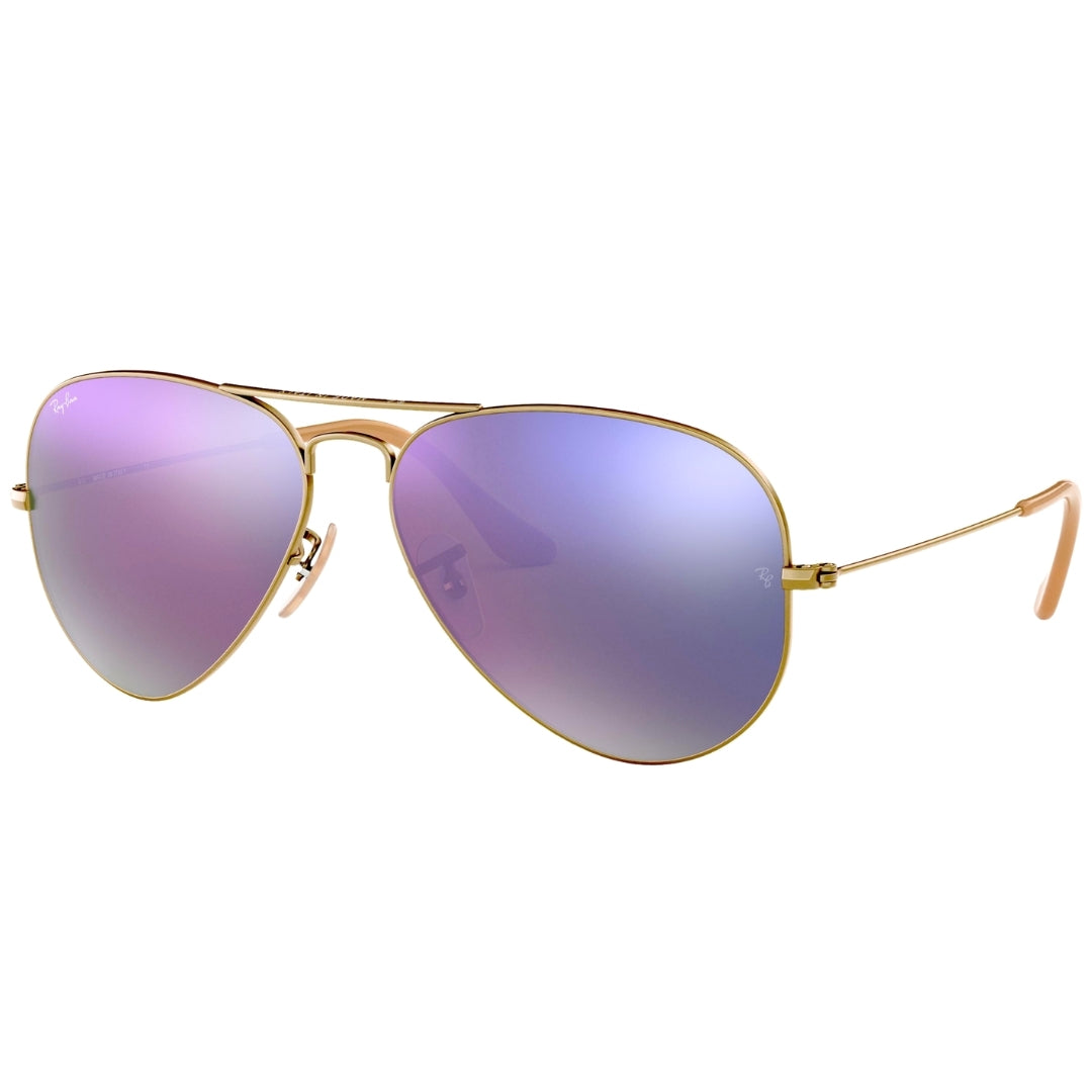 Ray-Ban Aviator Cyclamen Flash Lens Gold Sunglasses