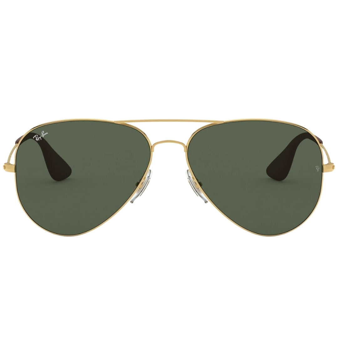 Ray-Ban Pilot Dark Green Lens Gold Sunglasses