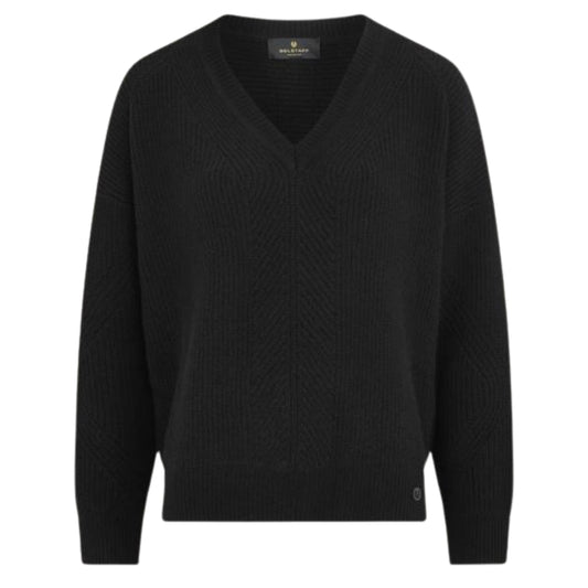 Belstaff Black Cameron V-Neck Cashmere Jumper XS