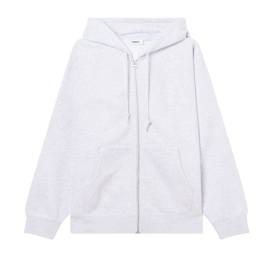 Obey Established Works Bold Zip Ash GREY Hoodie