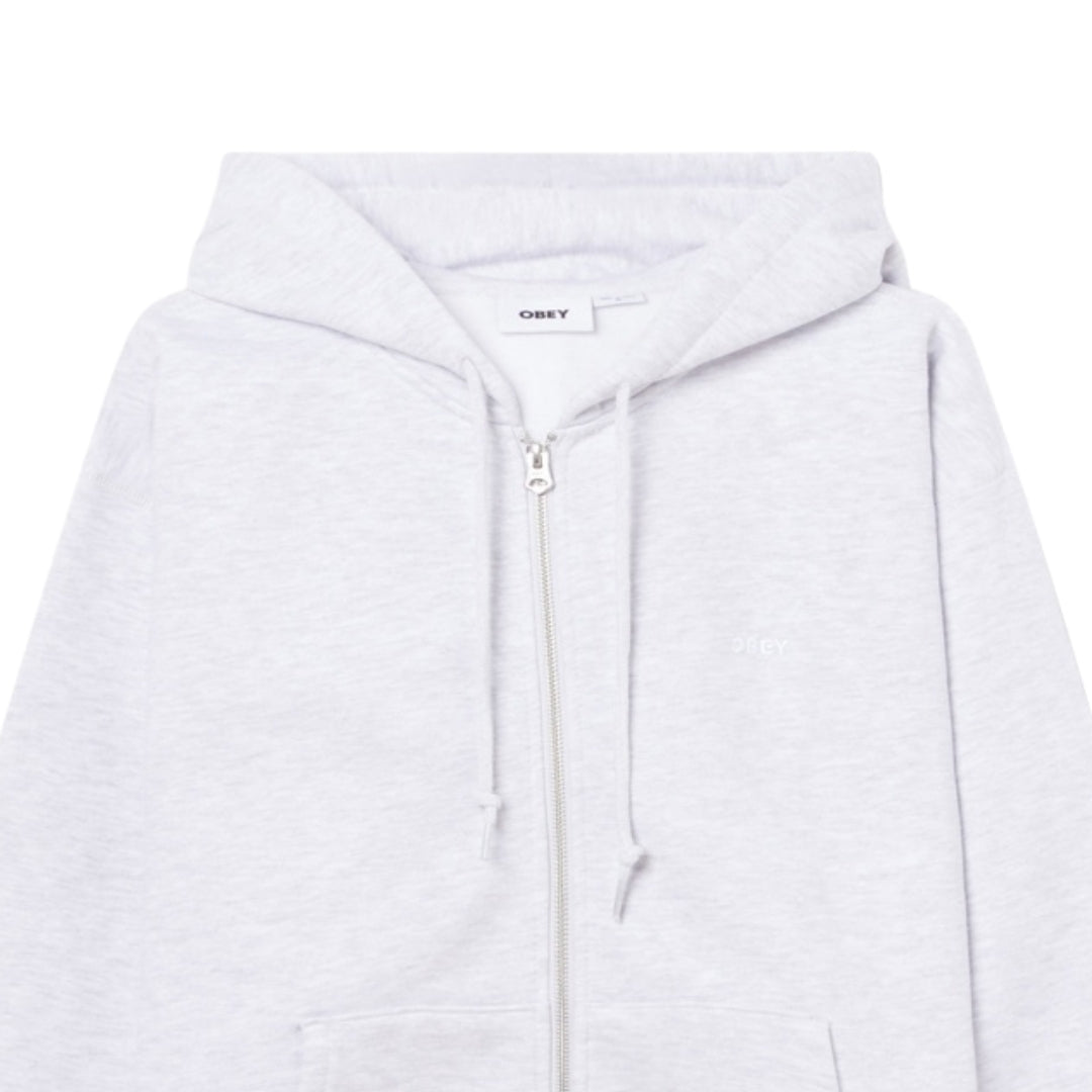 Obey Established Works Bold Zip Ash GREY Hoodie
