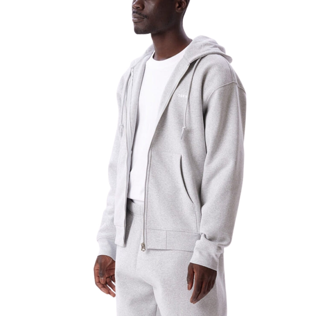 Obey Established Works Bold Zip Ash GREY Hoodie