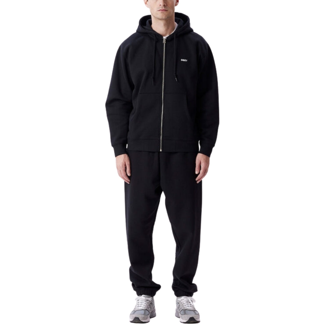Obey Established Works Bold Zip Black Hoodie