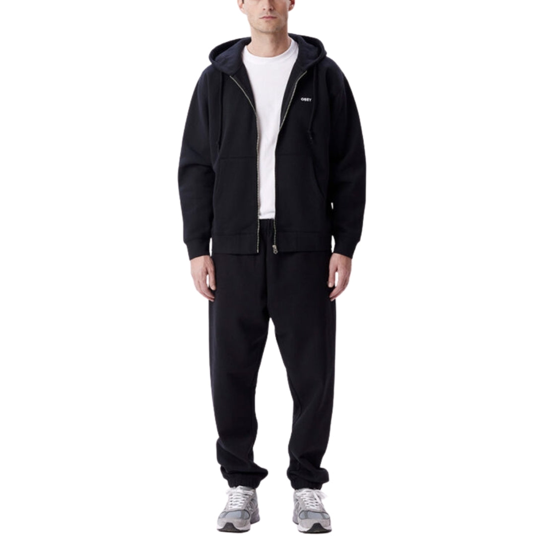 Obey Established Works Bold Zip Black Hoodie