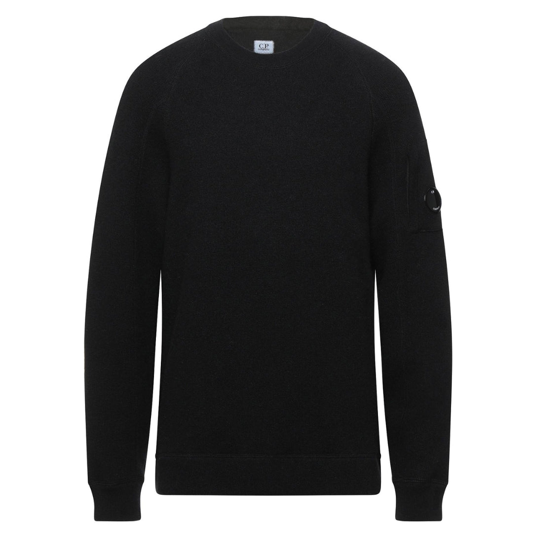 C.P. Company Lens Wool Knit Black Jumper - Nova Clothing