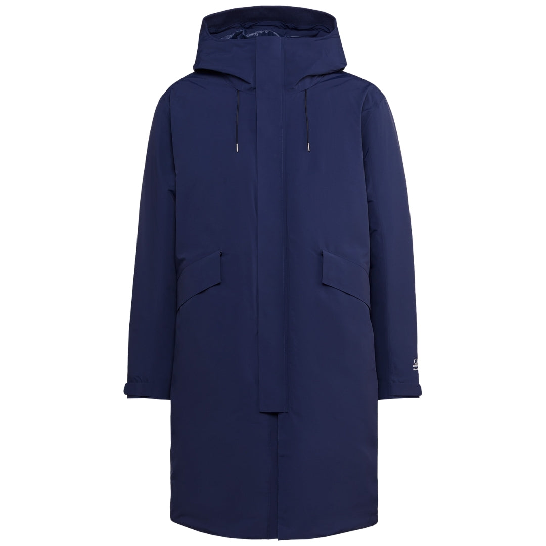 C.P. Company Micro M Recycled Long Down Jacket Total Eclipse Coat