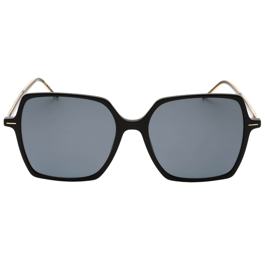 Hugo Boss Grey Lens Gold Arms Black Sunglasses One Size