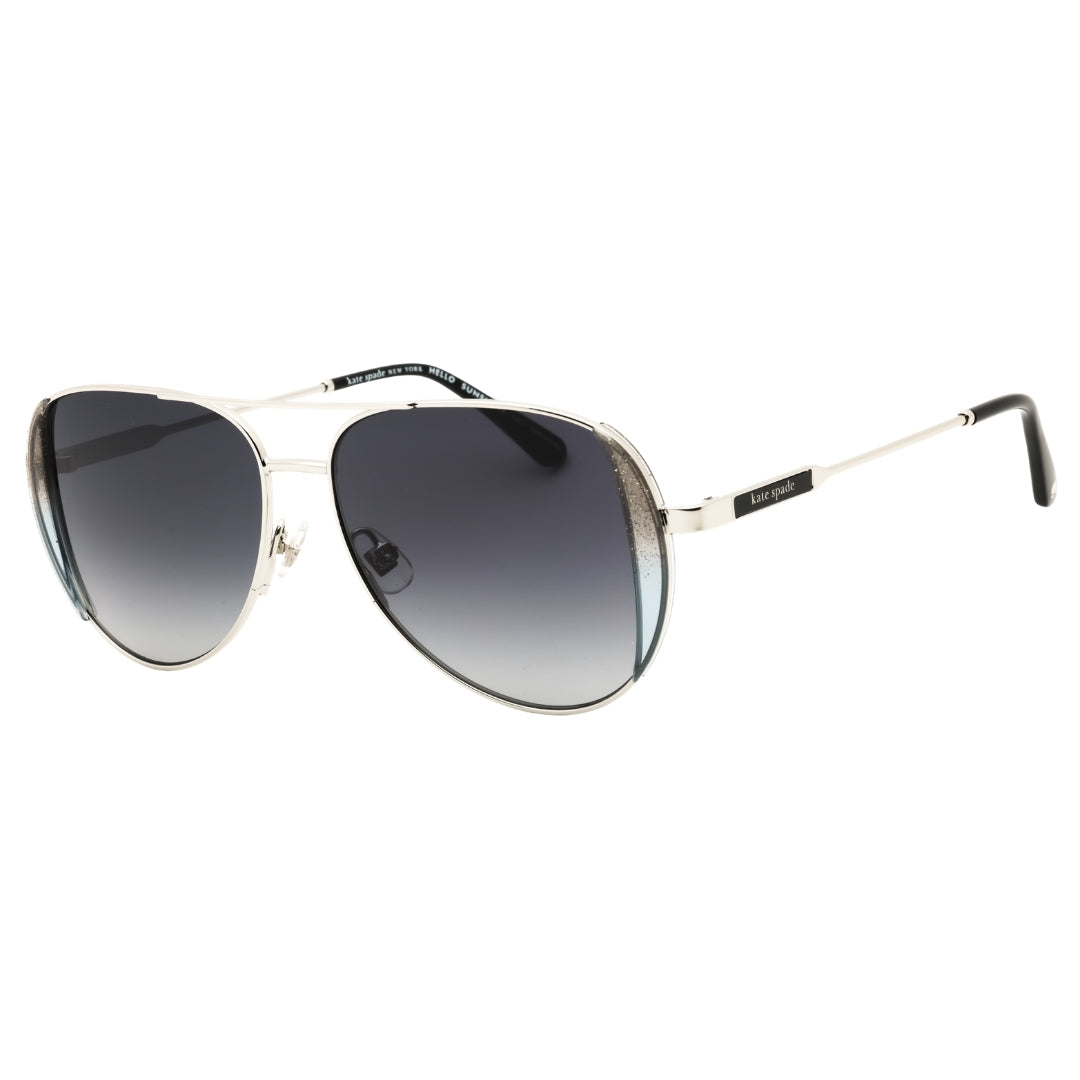 Kate Spade KS NAVY/G/S 0KTV 9O BLACK GLITTER PALLADIUM / DARK GREY SF Sunglasses Women One Size