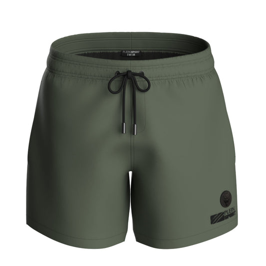 Plein Sport Basic Logo Medium Boardshort Green Swim Shorts