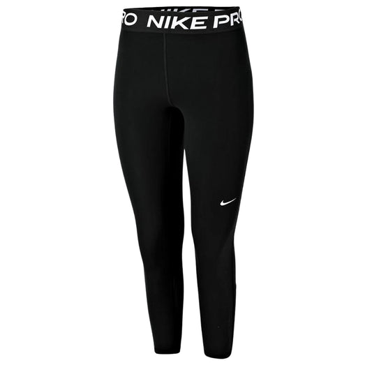 Nike Pro Black Mid-Rise Crop Mesh Panel Leggings