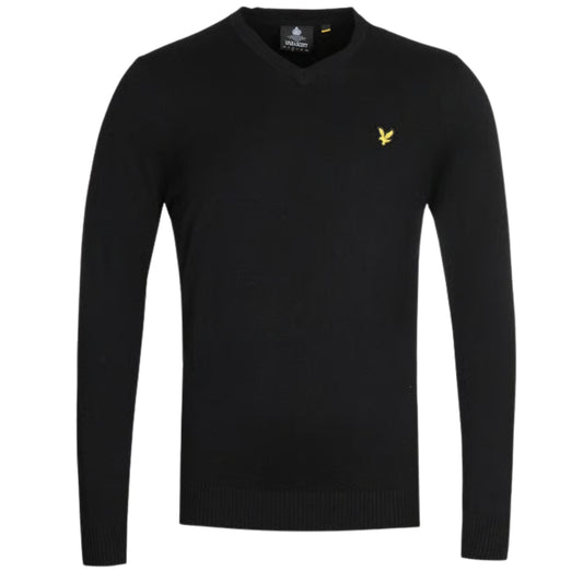 Lyle & Scott V-Neck Jet Black Pull Over Jumper