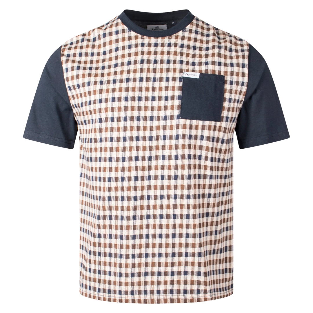 Aquascutum Active Iconic Front Pocket Navy Blue T-Shirt
