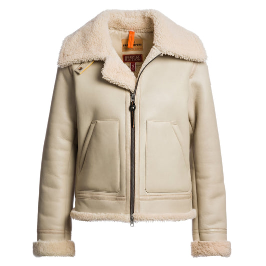 Parajumpers Gialean Special Oat Brown Leather Jacket