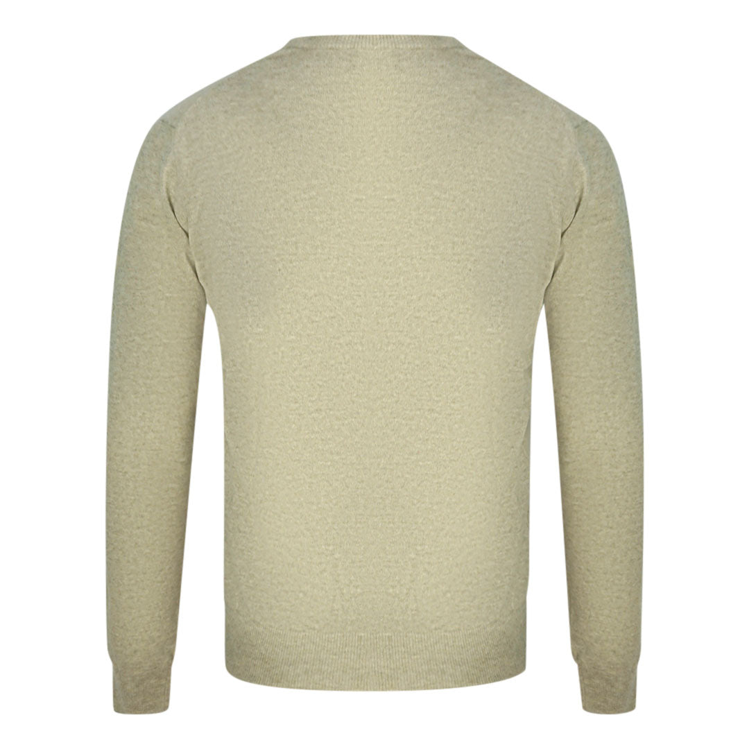 Aquascutum Check A Logo Beige V-Neck Jumper