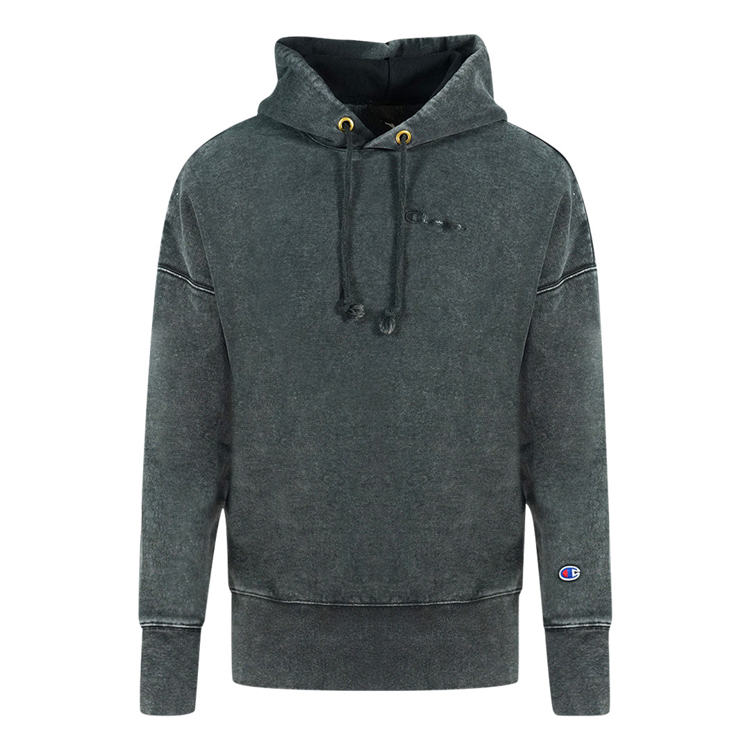 Champion Small Signature Logo on Chest All Black Hoodie